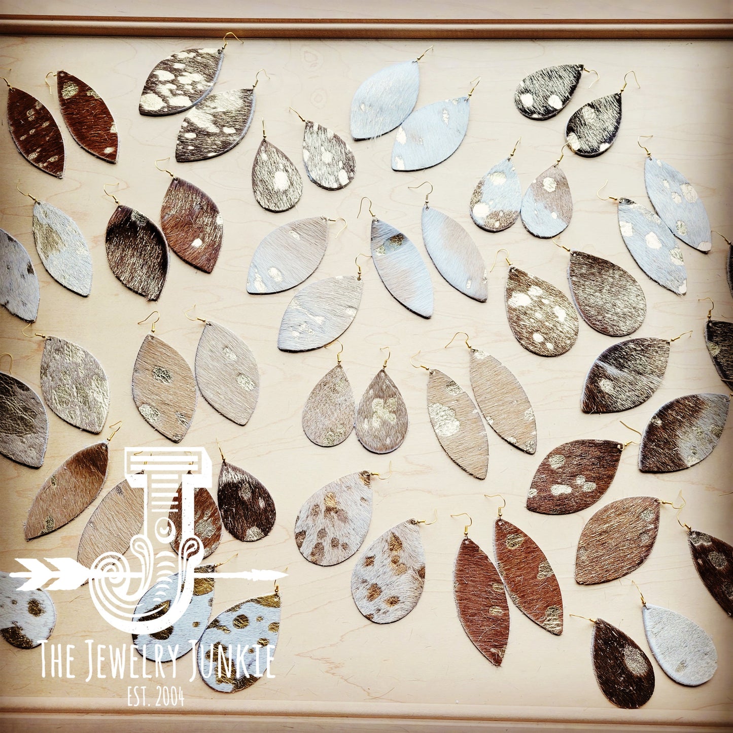 **Leather Earring Starter Pack-Metallic Hair On Hide-30 Pairs 214n