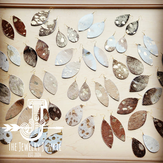 **Leather Earring Starter Pack-Metallic Hair On Hide-30 Pairs 214n