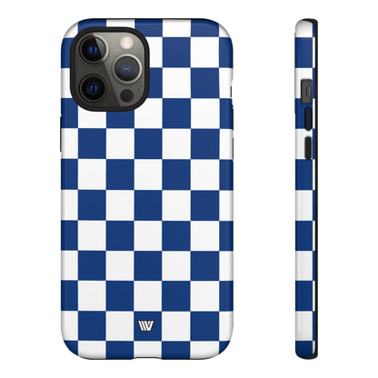 BLUE WHITE CHECKERBOARD | Tough Phone Case