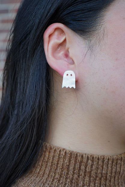 Ghost Studs - Light Pink Shimmer