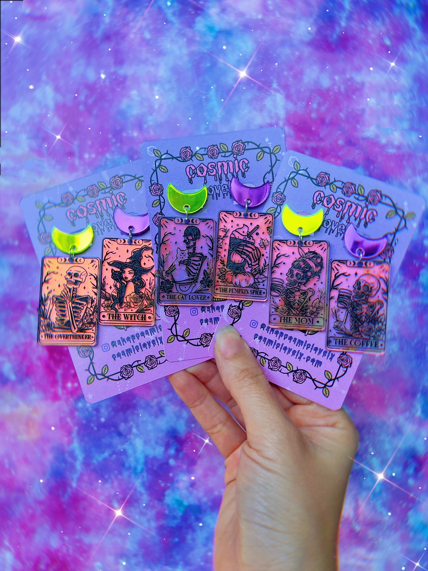 Halloween Tarot Card Earrings