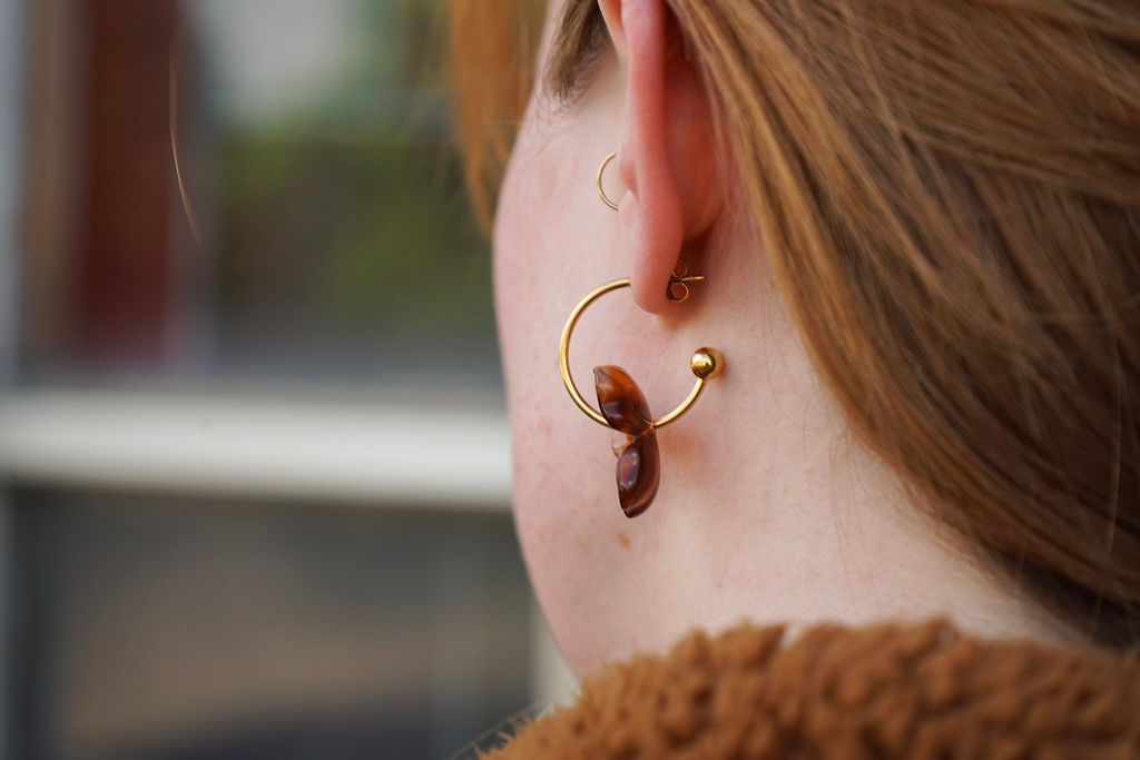 Magnolia Hoops - Amber