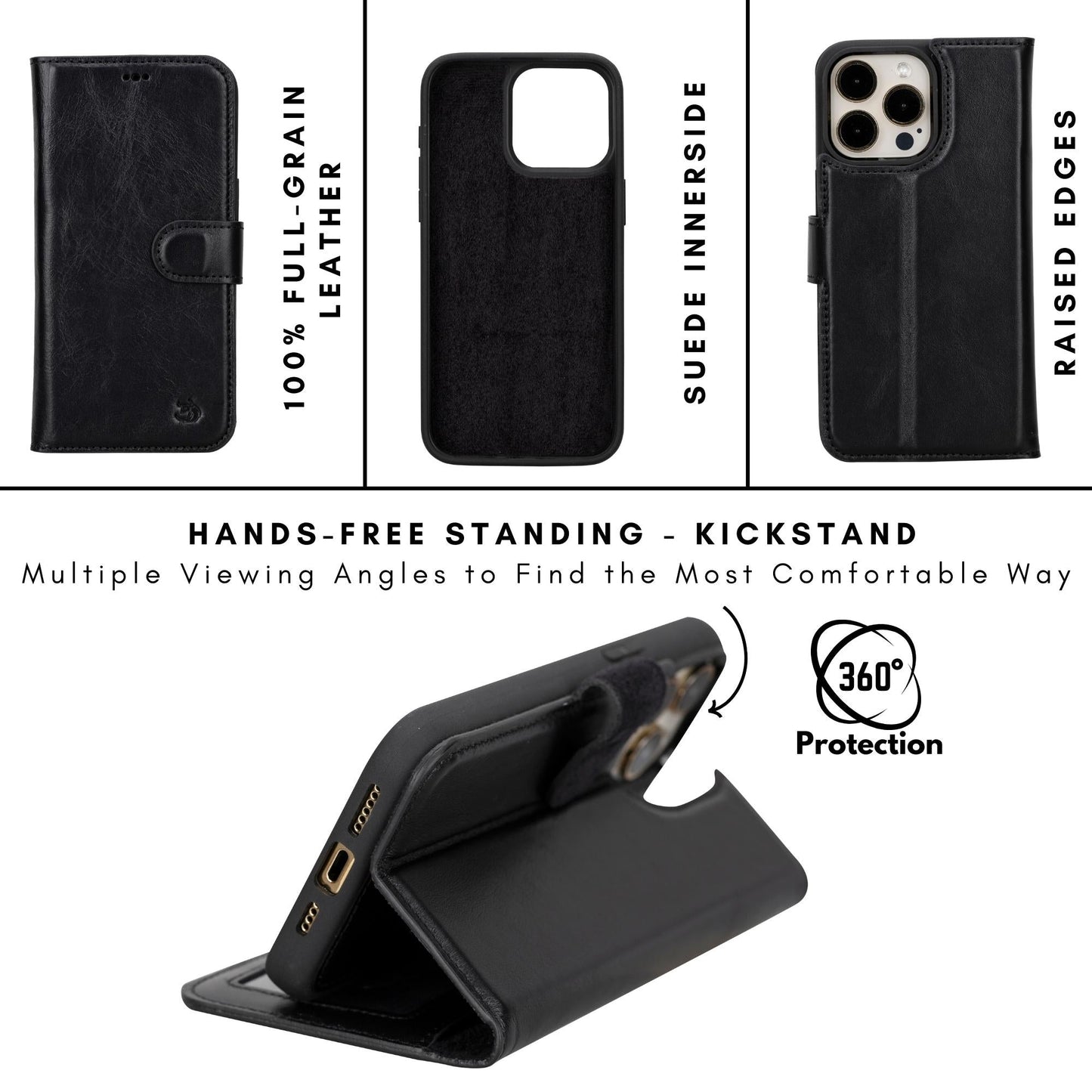 Casper iPhone 14 Series Detachable Leather Wallet Case