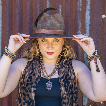 Natural Agate Triple Strand Bracelet 804k