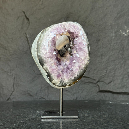 Amethyst Geode with Stand for collectors, A quality amethyst stone from Uruguay