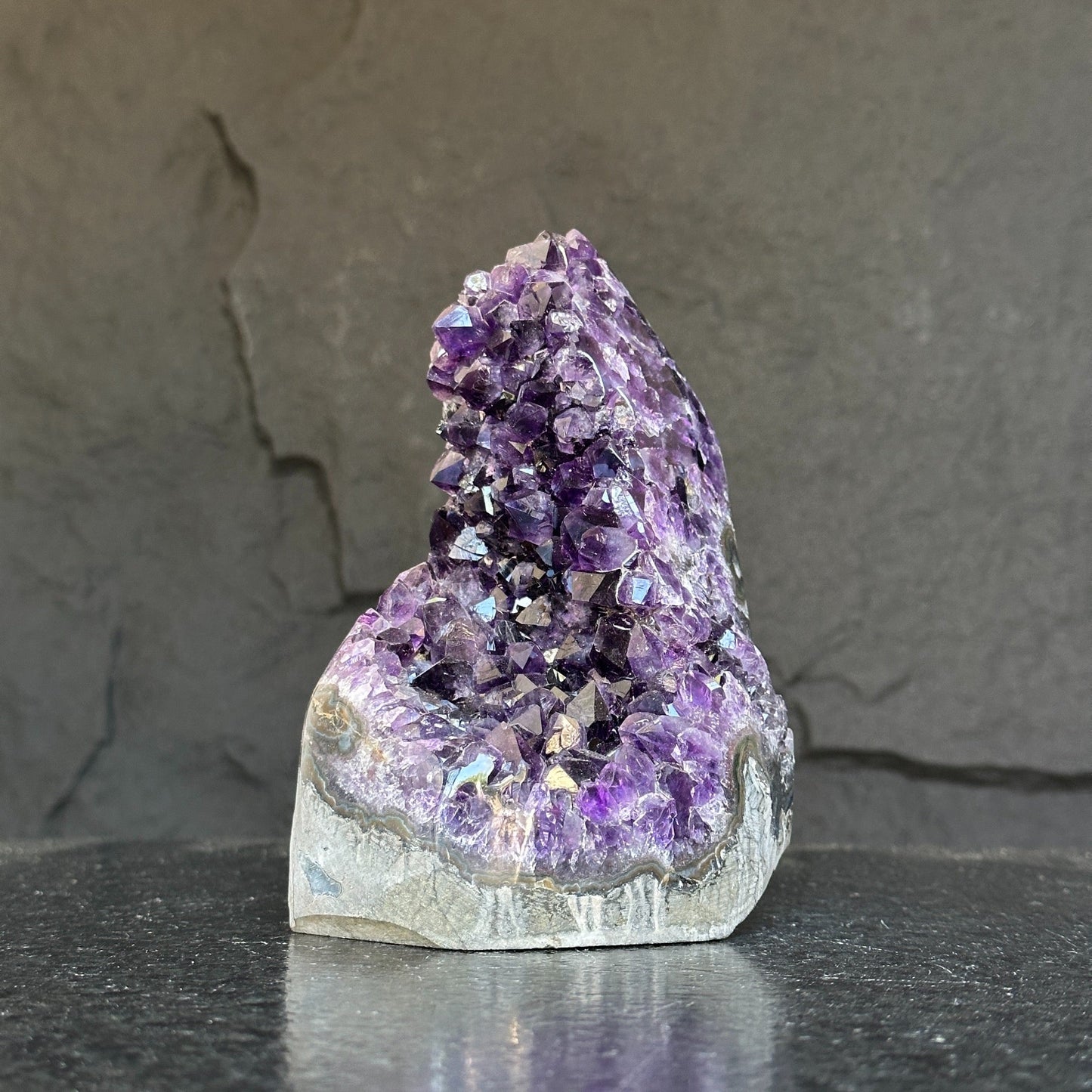 Amethyst with agate formations, amethyst cathedral for crystal decoration, extra large amethyst geode from Uruguay