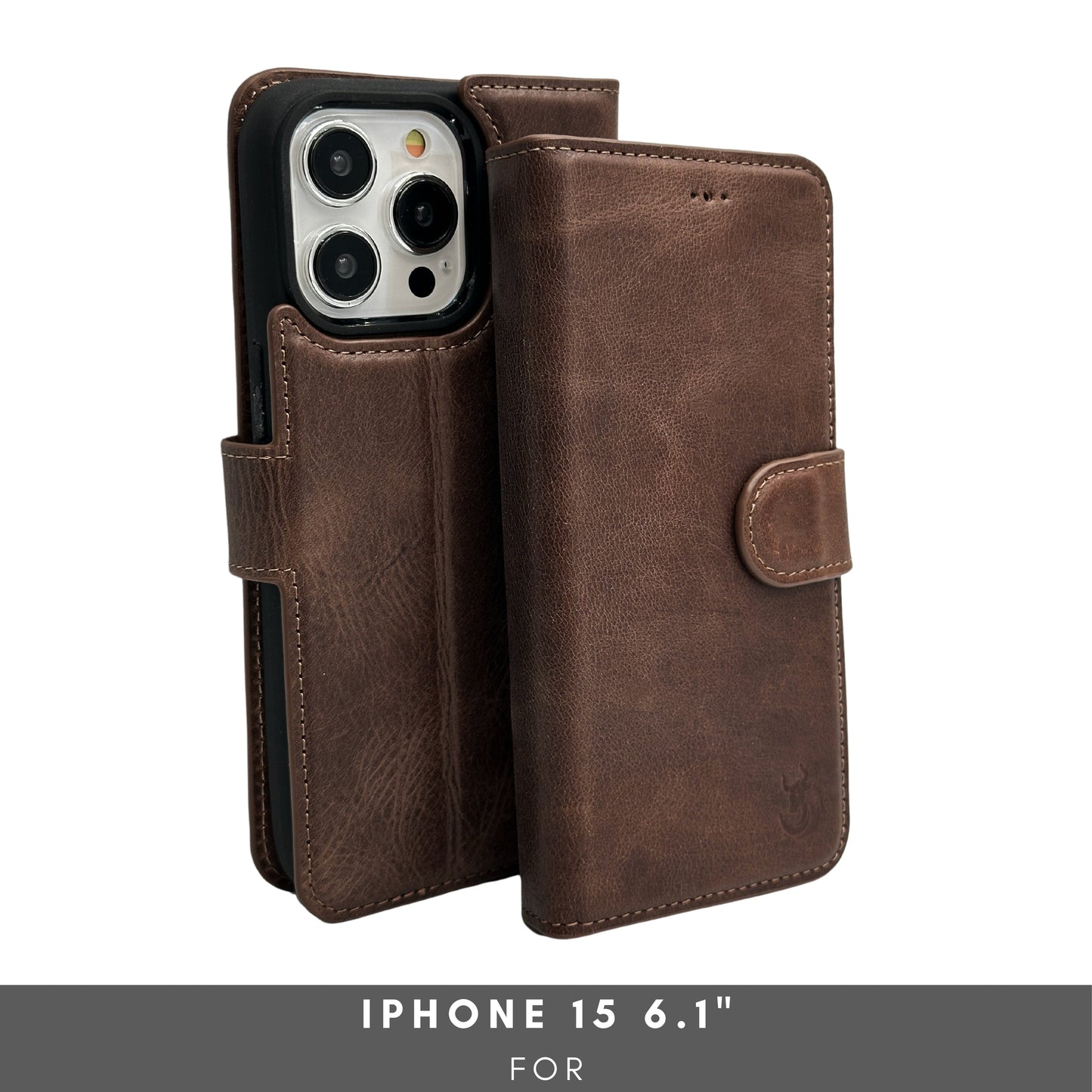 Vegas Premium Leather iPhone 15 Wallet Case with MagSafe | Detachable RFID Blocking Luxury Wallet