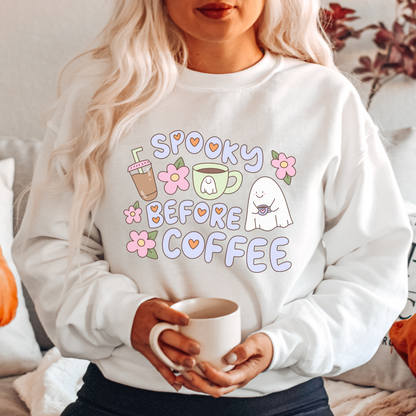 Spooky Before Coffee Adult Sweatshirt