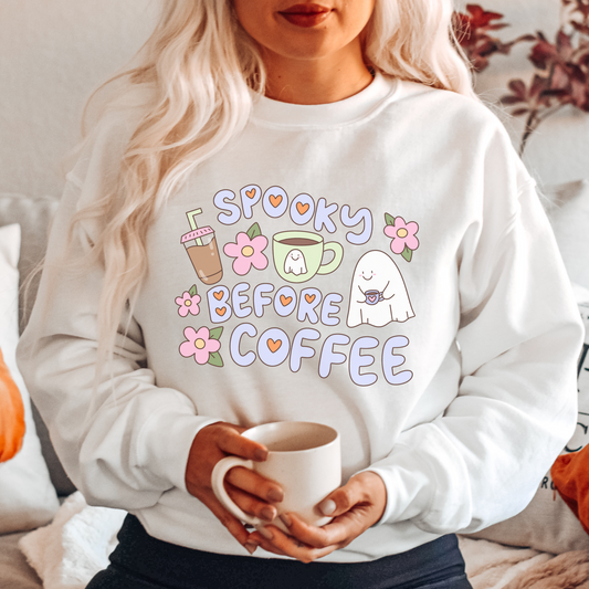 Spooky Before Coffee Adult Sweatshirt