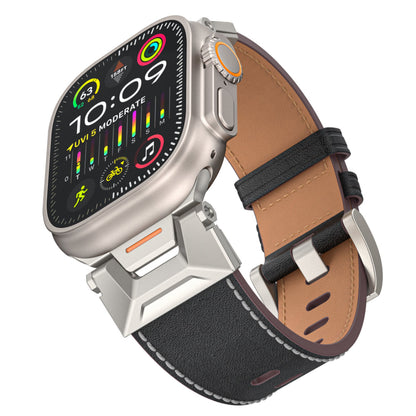 Mecha-Inspired Vintage Leather Band for Apple Watch