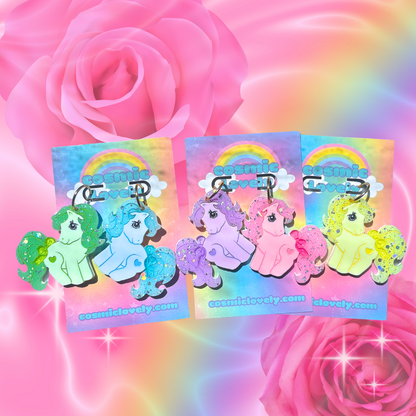 Pastel Rainbow Confetti Cutie Pony Earrings & More