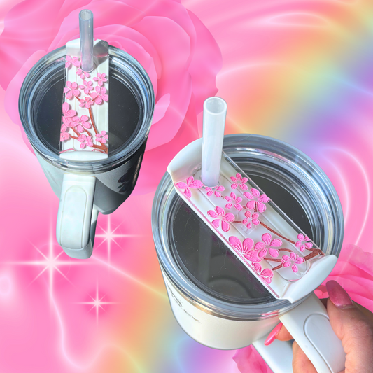 Cherry Blossom Tumbler H2.0 Cup Topper 40oz | 30oz | 20 oz | 14oz Tumbler Cup Accessories | Quencher Tumbler
