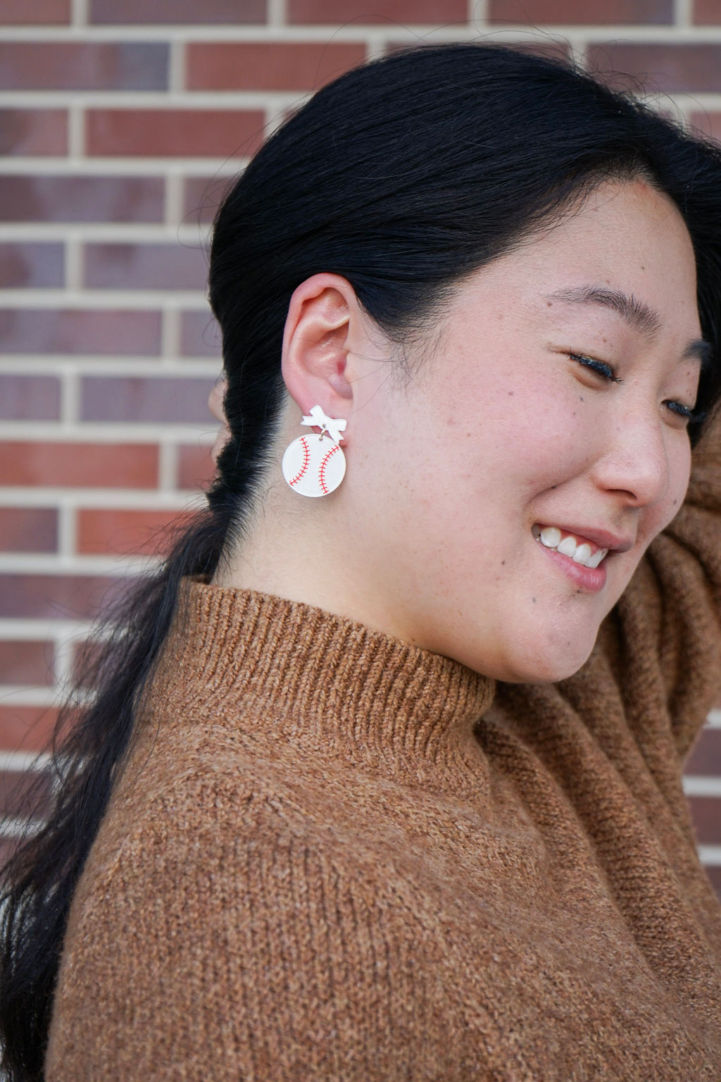 Bow Baseball Earrings