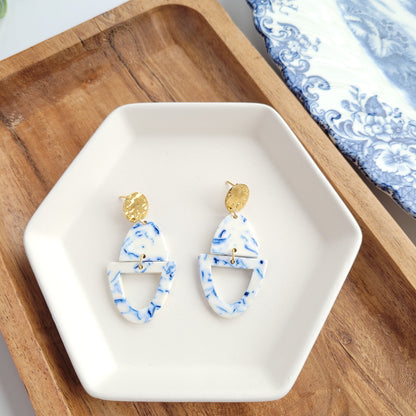 Athena Earrings- Greek Goddess Blue