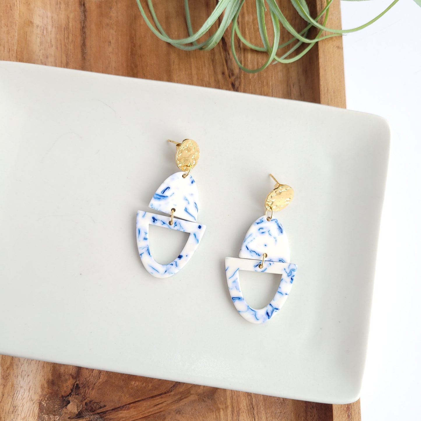 Athena Earrings- Greek Goddess Blue