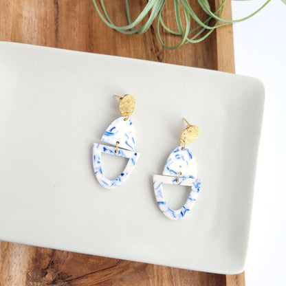 Athena Earrings- Greek Goddess Blue