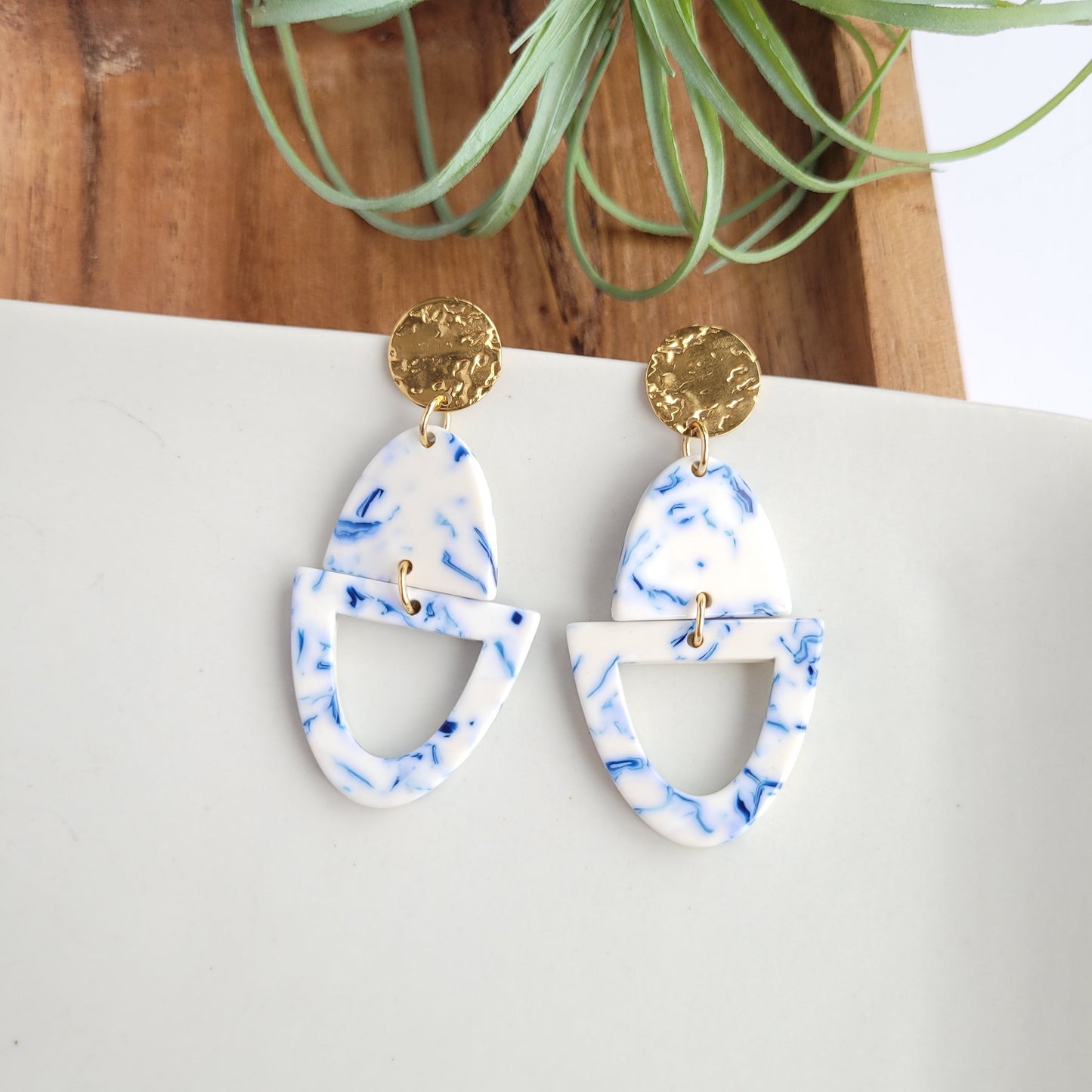 Athena Earrings- Greek Goddess Blue