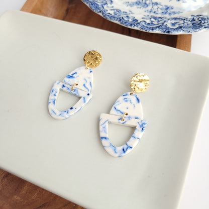 Athena Earrings- Greek Goddess Blue