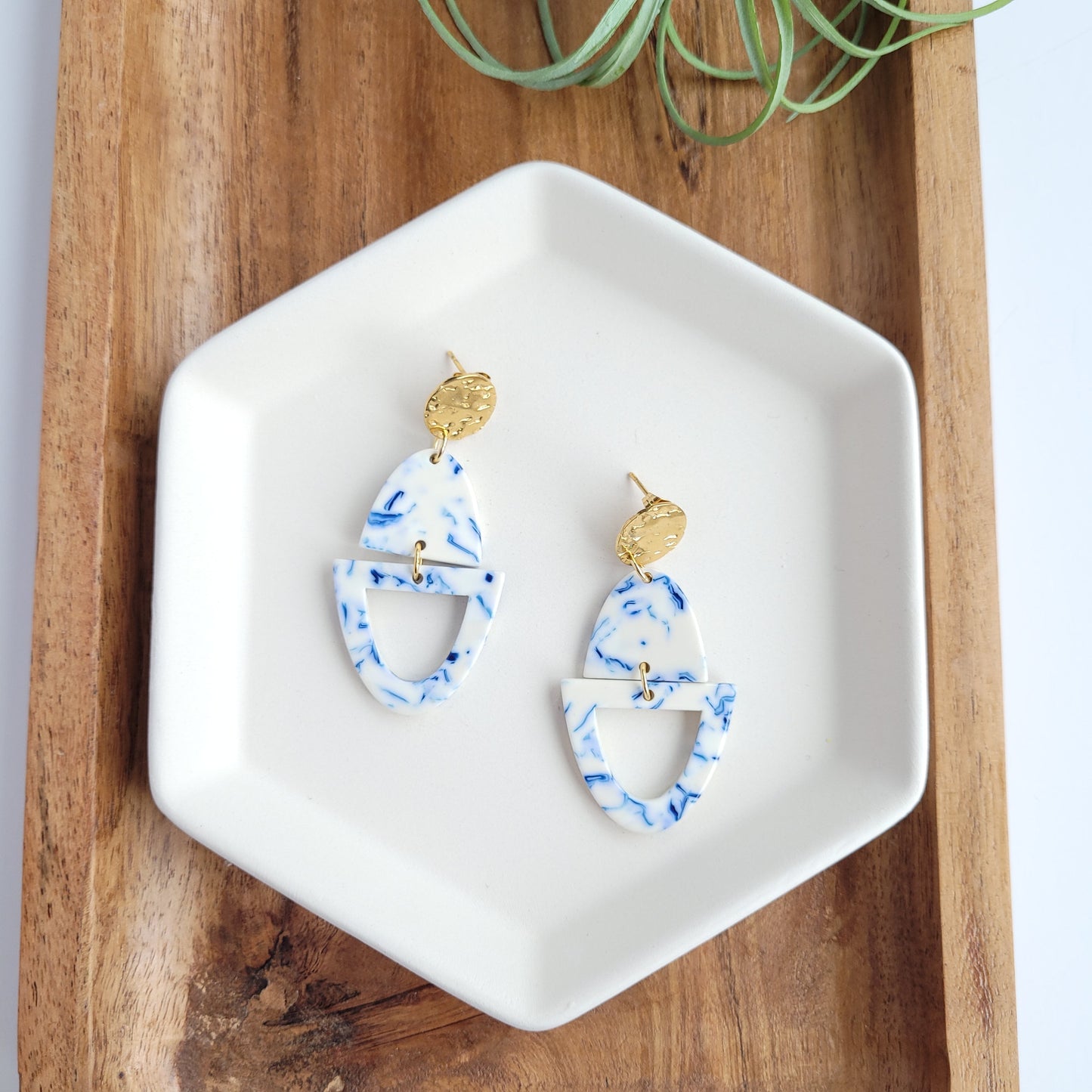 Athena Earrings- Greek Goddess Blue