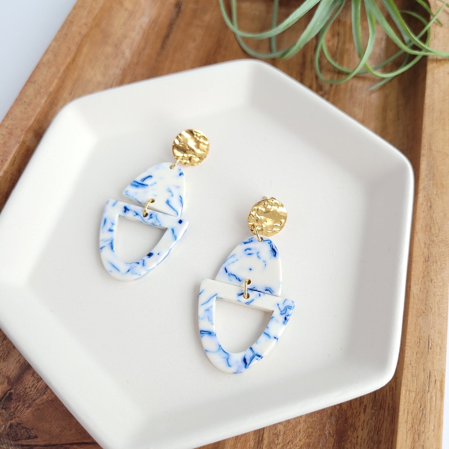 Athena Earrings- Greek Goddess Blue