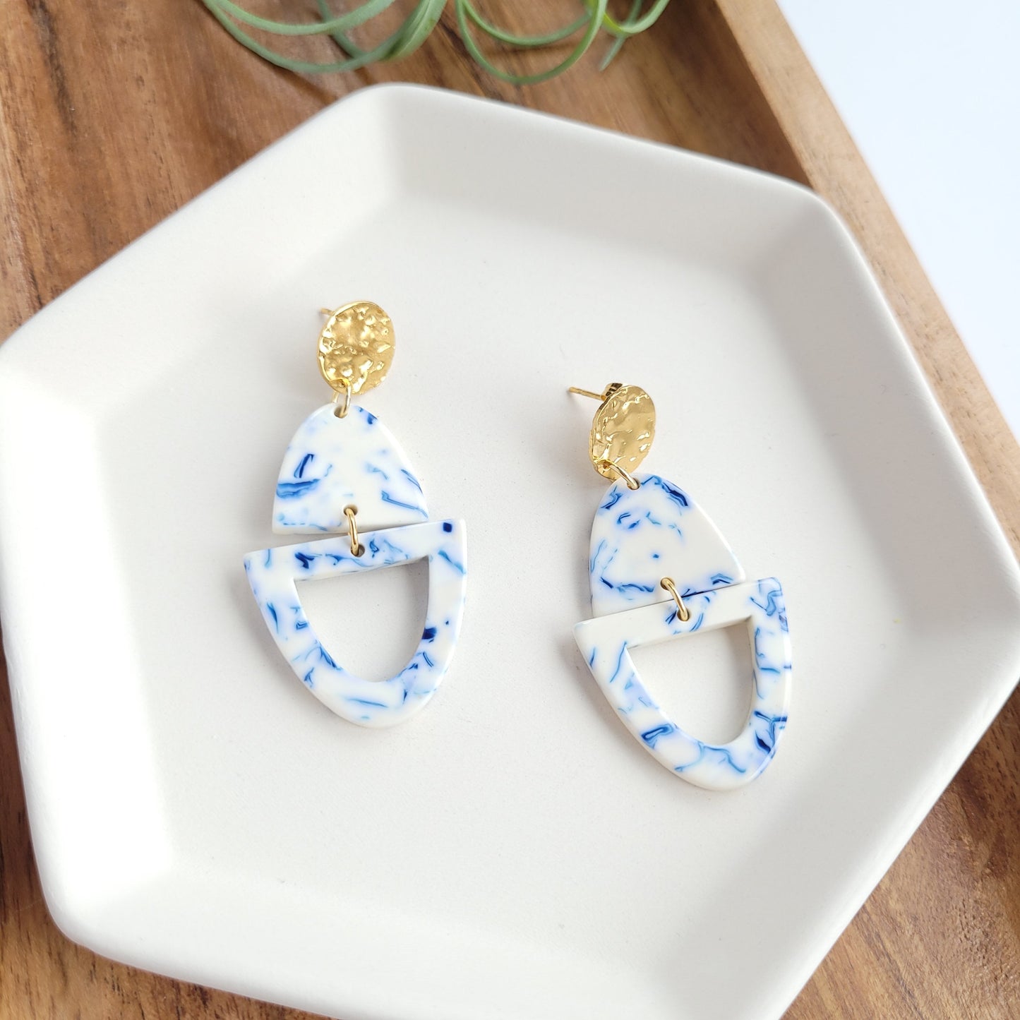 Athena Earrings- Greek Goddess Blue