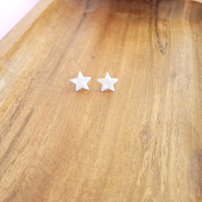 Star Studs- Pearly White