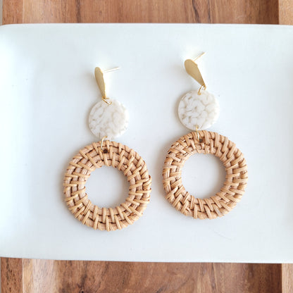 Lana Earrings - Dark Rattan