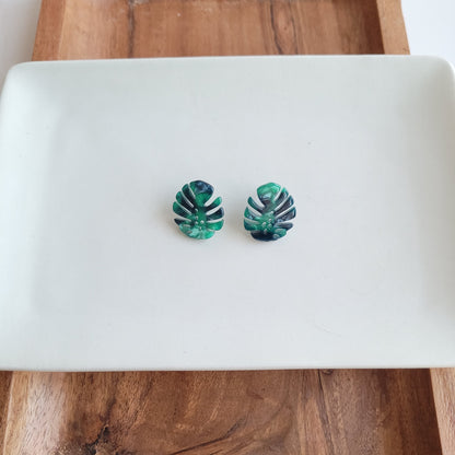 Monstera Leaf Studs