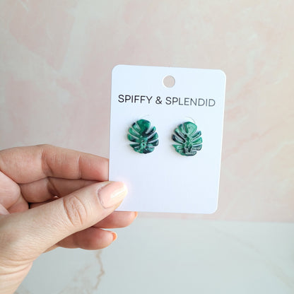 Monstera Leaf Studs