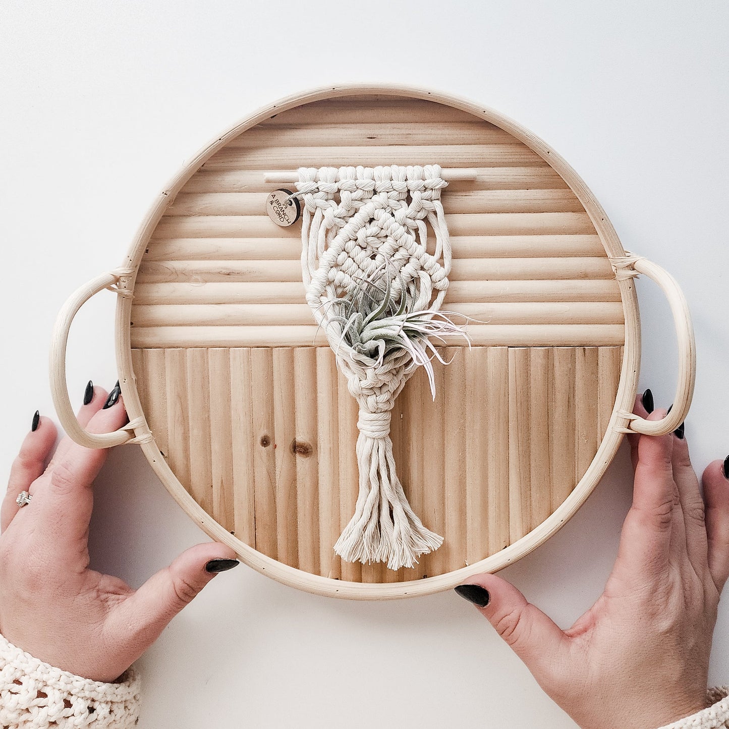 Mini Magnetic Macrame Air Plant Hangers – Handmade Boho Decor