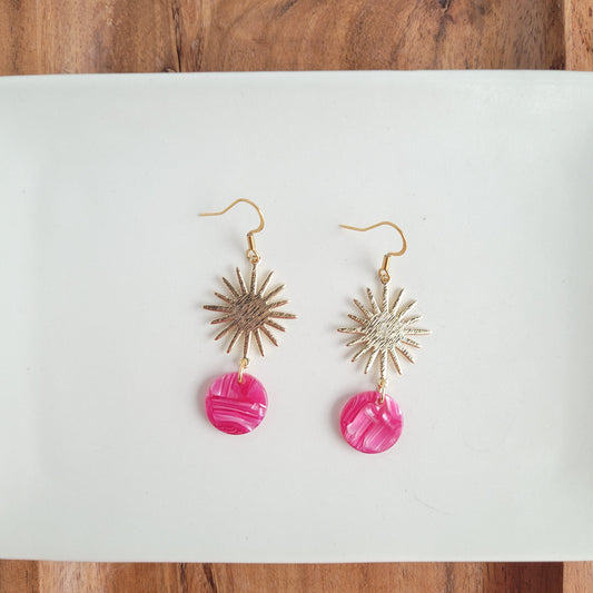 Solana Earrings - Raspberry