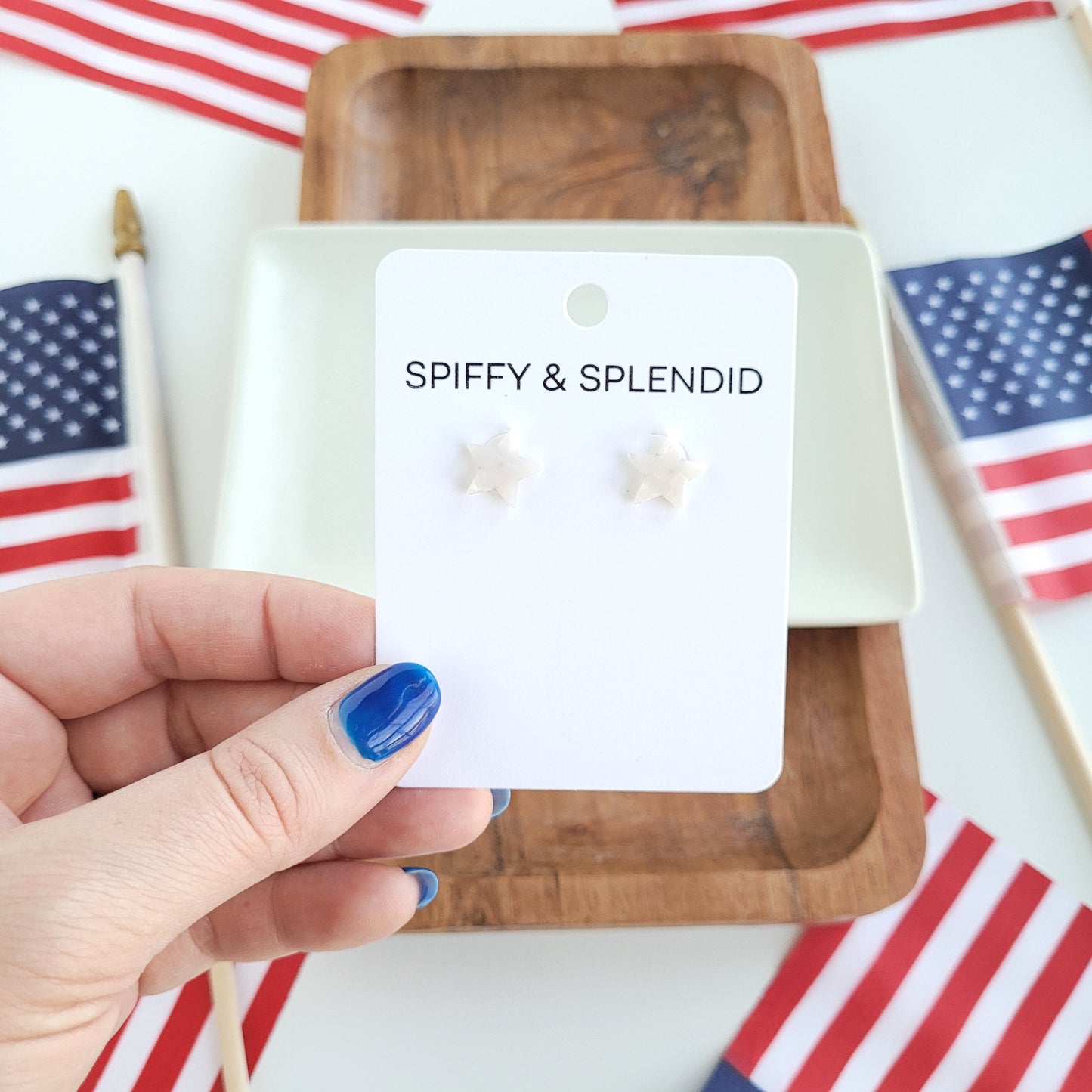 Star Studs- Pearly White