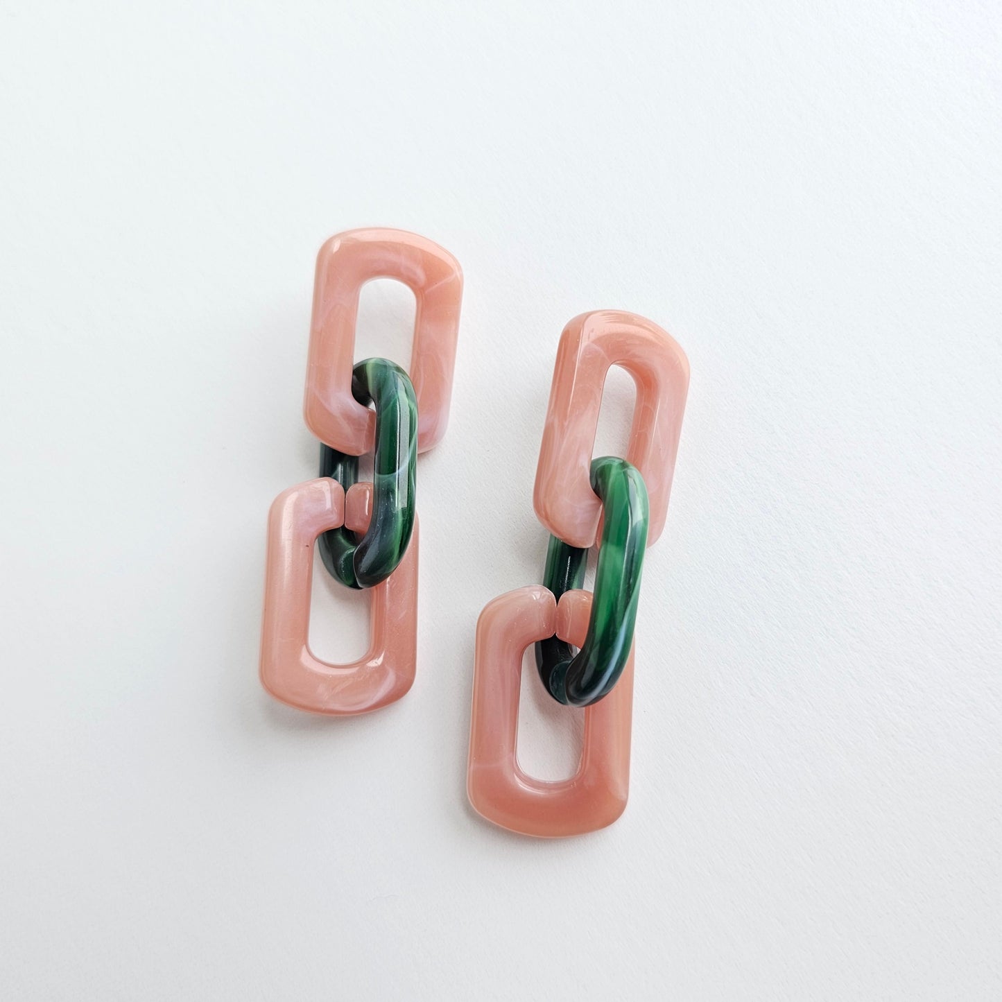 Tabitha Earrings - Vintage Rose & Forest Green