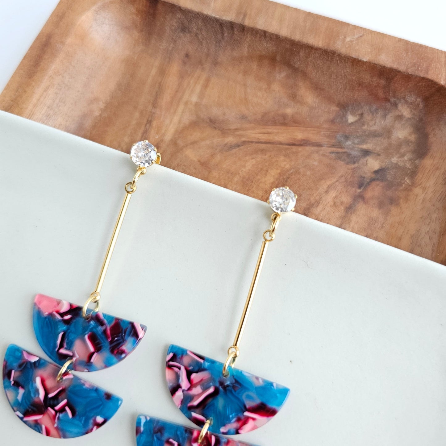 Everly Earrings - Magenta Teal