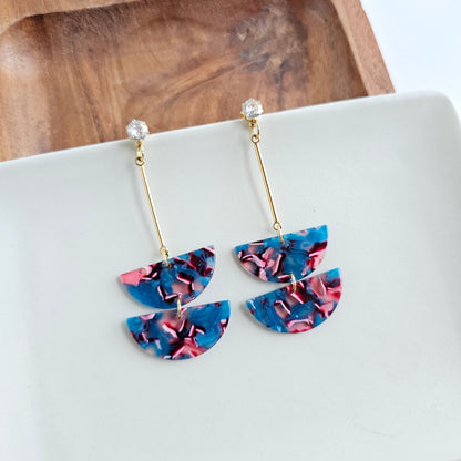 Everly Earrings - Magenta Teal