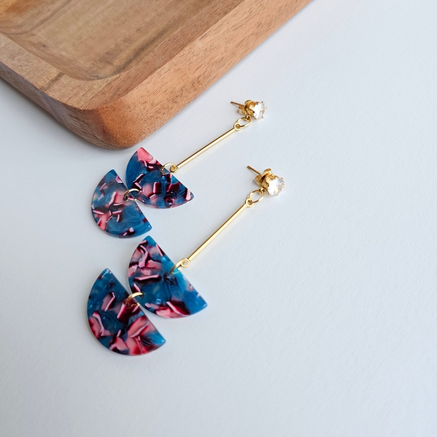 Everly Earrings - Magenta Teal