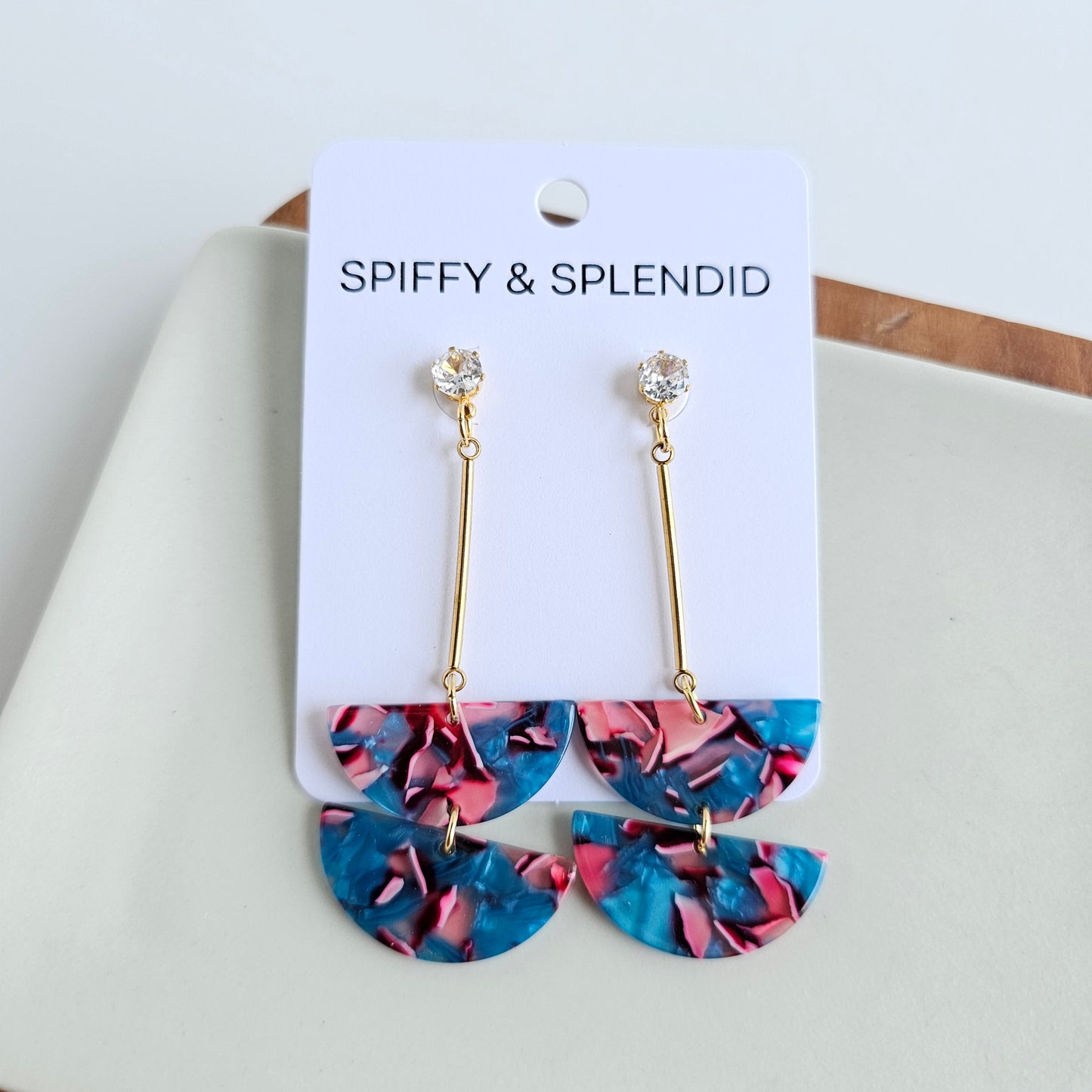 Everly Earrings - Magenta Teal