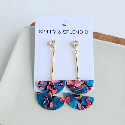 Everly Earrings - Magenta Teal