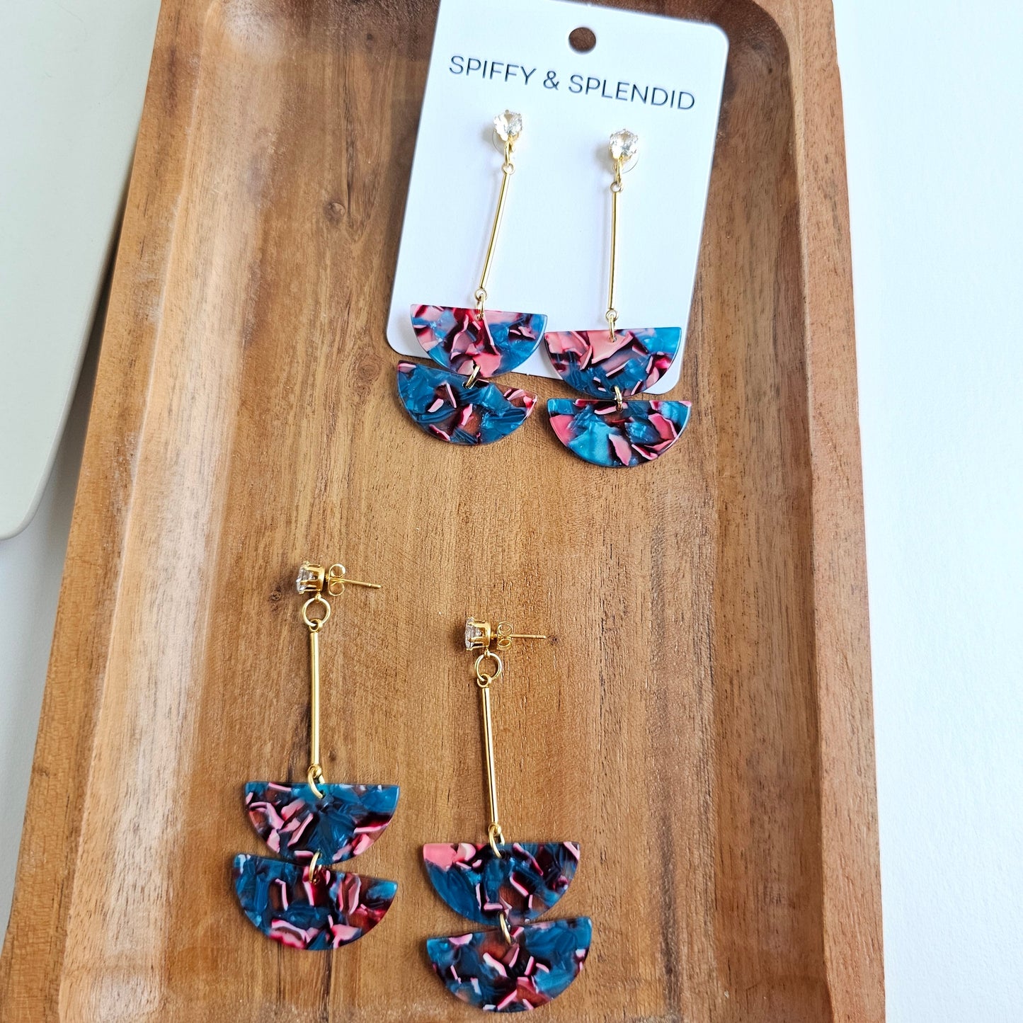 Everly Earrings - Magenta Teal