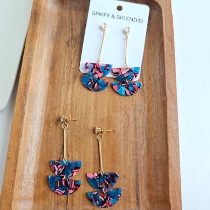 Everly Earrings - Magenta Teal