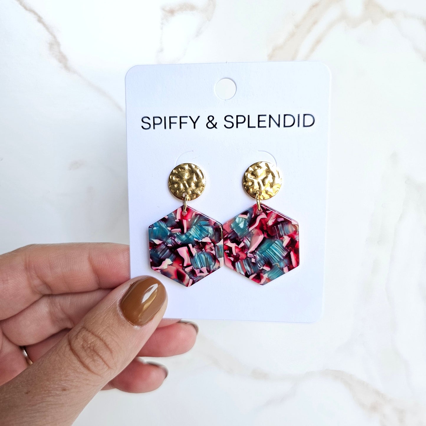 Roxy Earrings - Magenta Teal