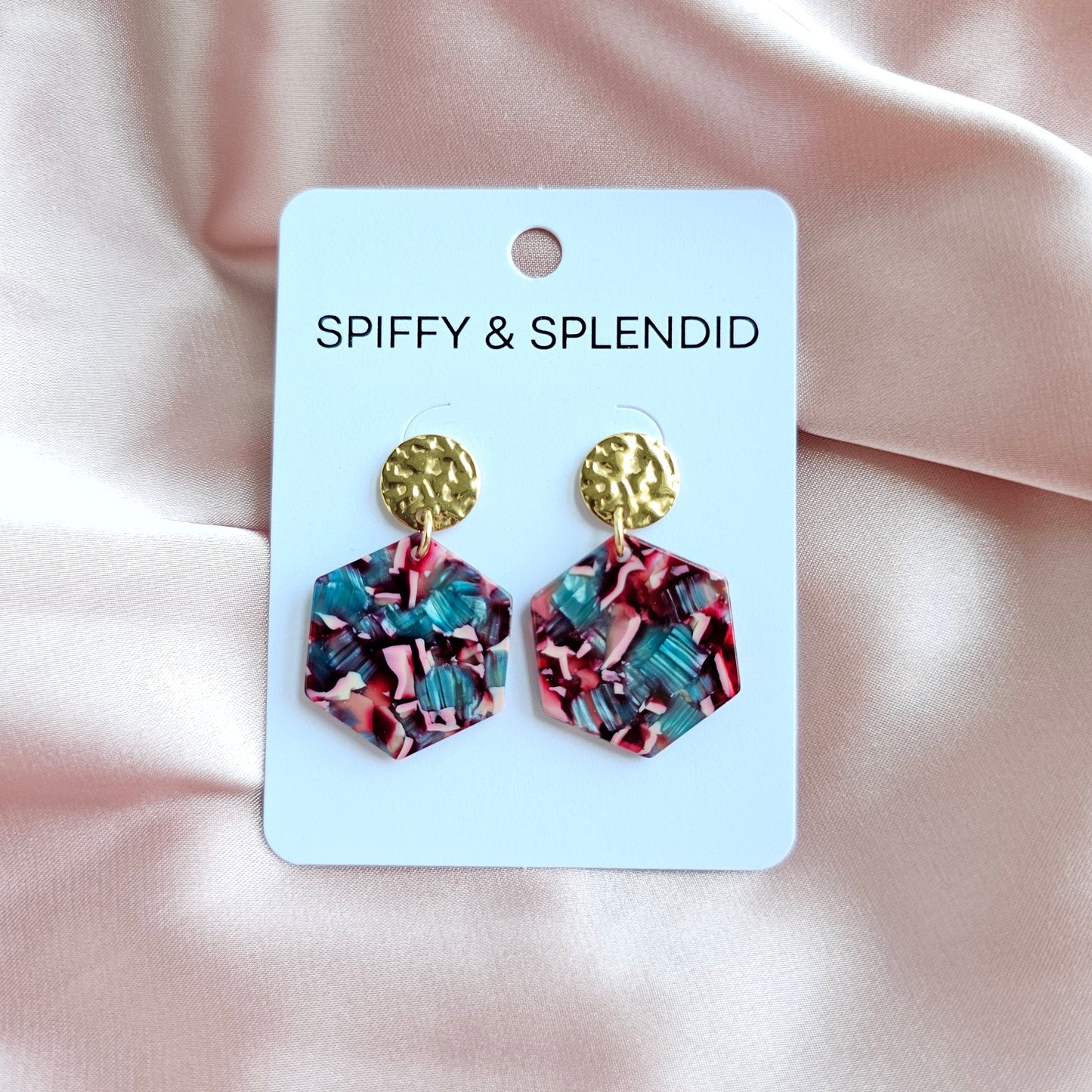 Roxy Earrings - Magenta Teal