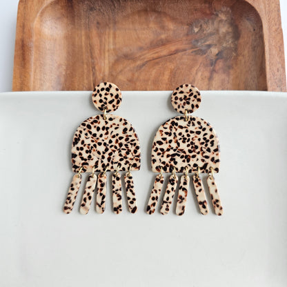 Willow Earrings - Brown Dot
