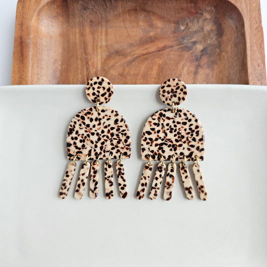 Willow Earrings - Brown Dot