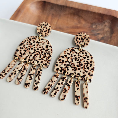Willow Earrings - Brown Dot