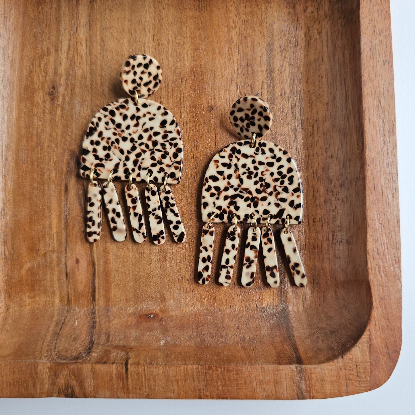 Willow Earrings - Brown Dot