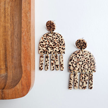 Willow Earrings - Brown Dot