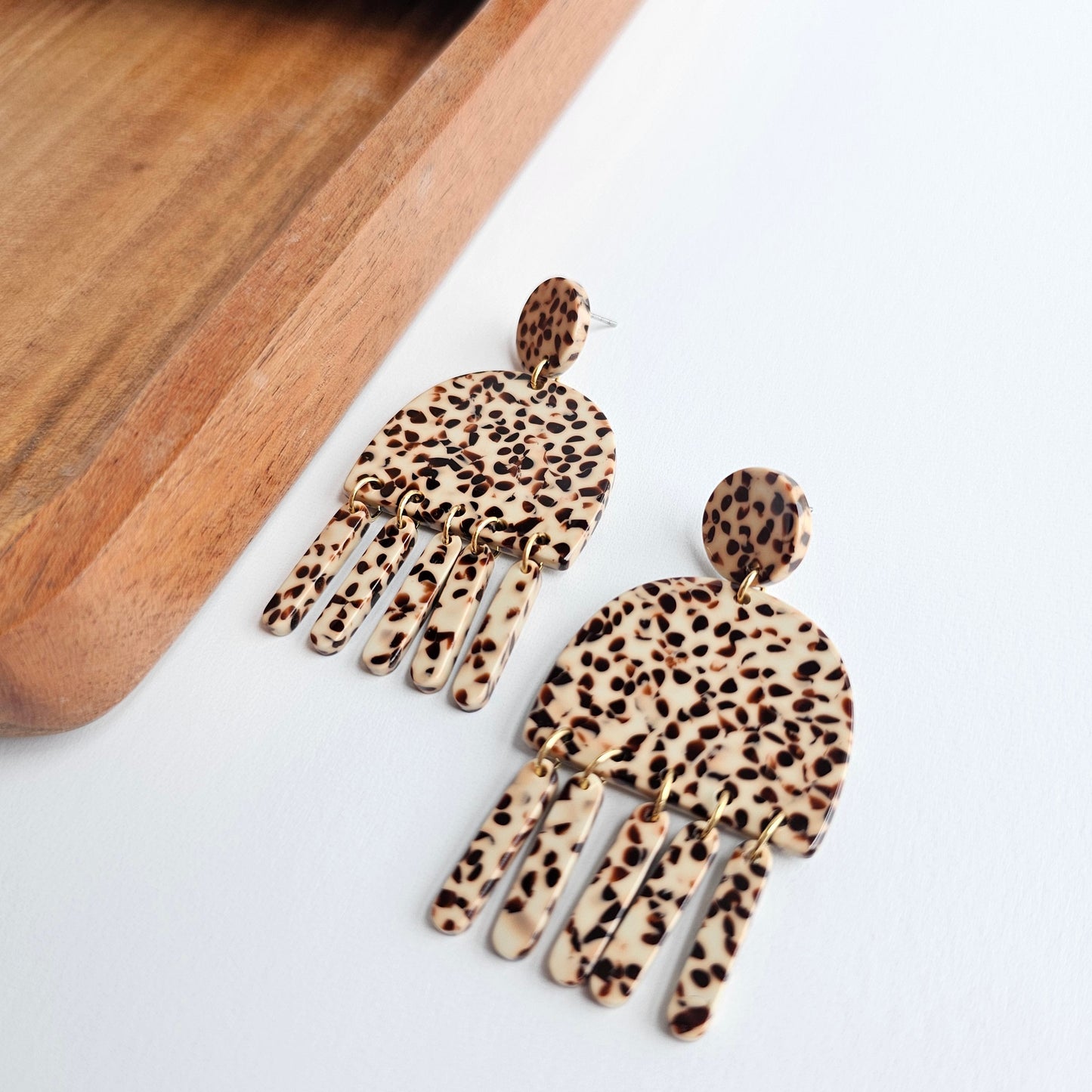 Willow Earrings - Brown Dot