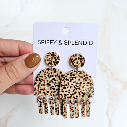 Willow Earrings - Brown Dot