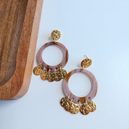 Francesca Earrings - Mauve & Copper